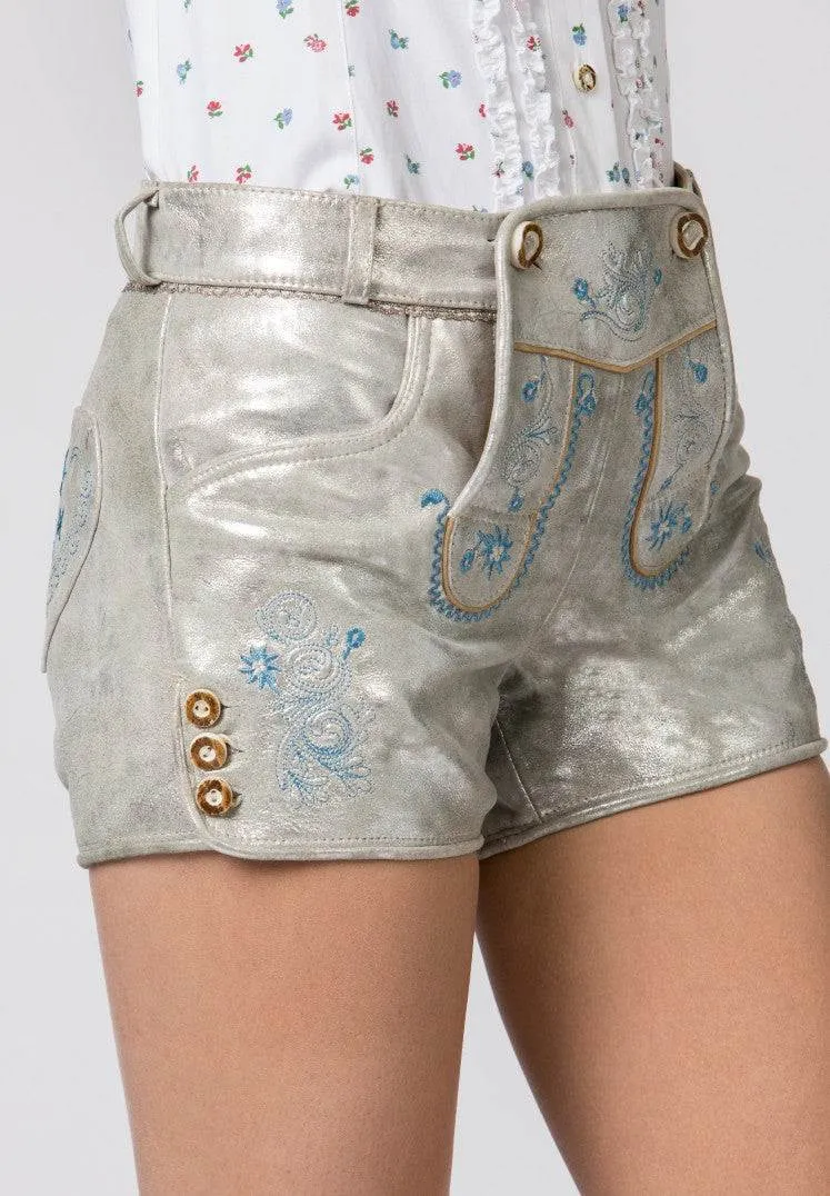 Stockerpoint Woman's Lederhosen Short Baccara Silver Stars size (38) closeout