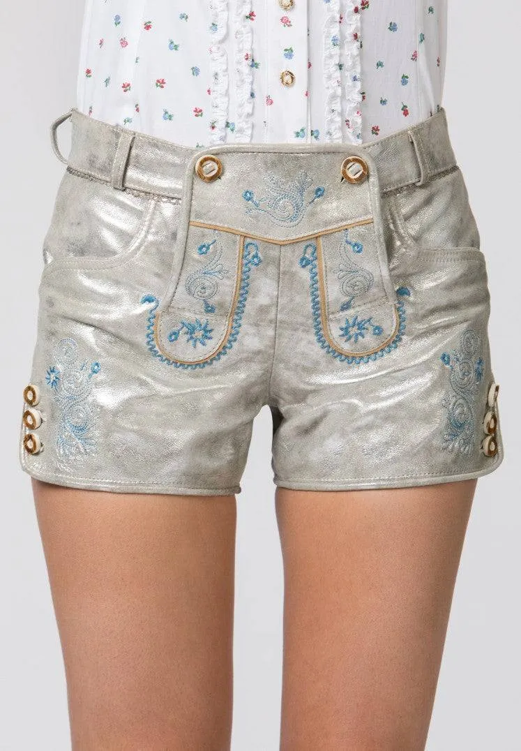 Stockerpoint Woman's Lederhosen Short Baccara Silver Stars size (38) closeout