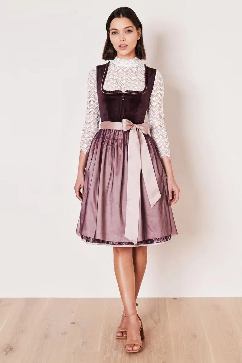 Kruger Joelina Midi Dirndl, Berry — 60cm 2pc Set