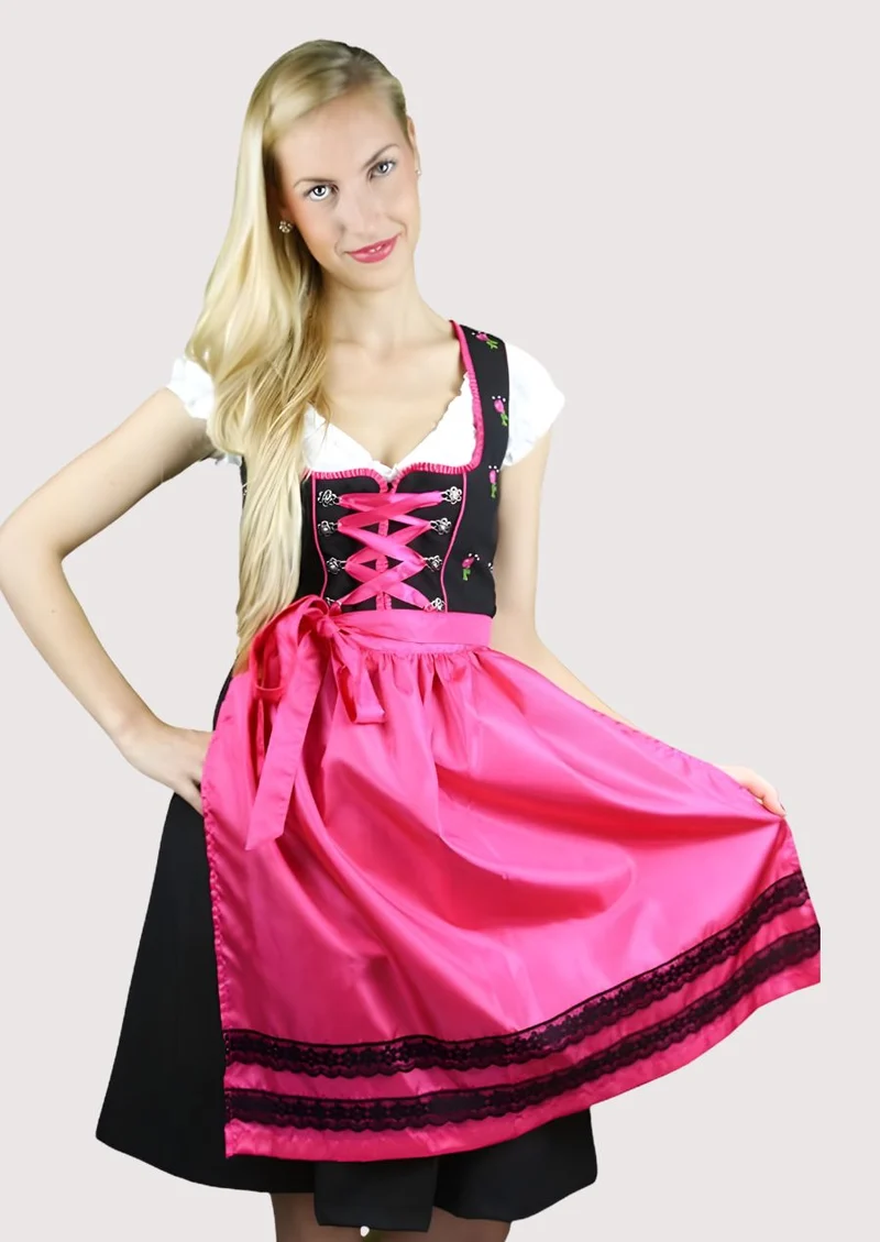 Women’s Black Pink Dirndl Dress