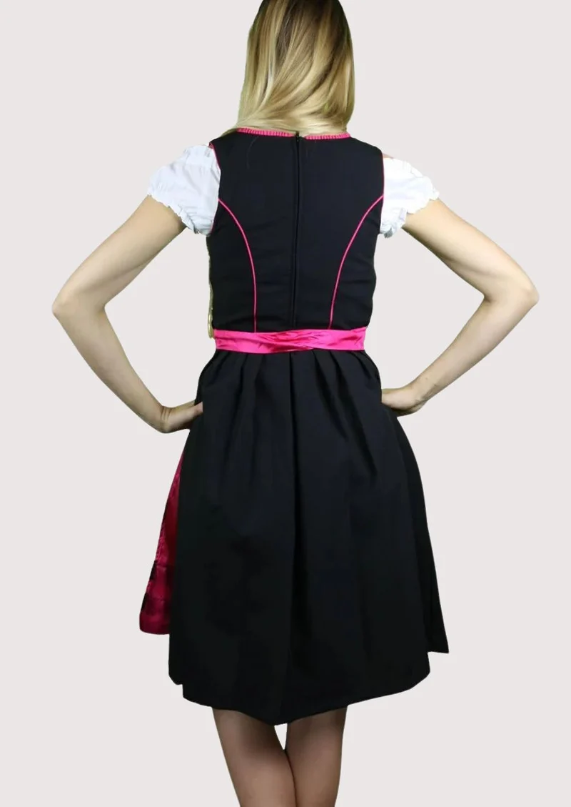 Women’s Black Pink Dirndl Dress
