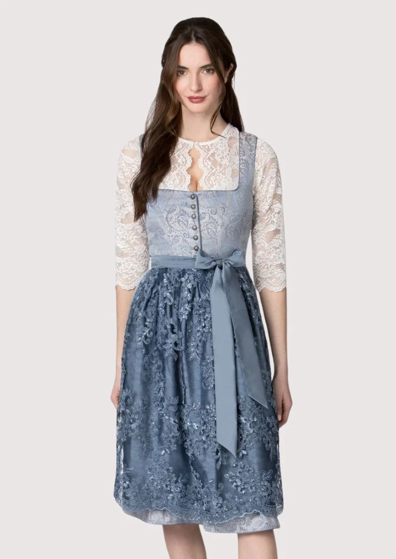 Women’s Dusty Blue Dirndl Dress