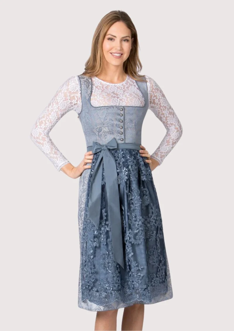 Women’s Dusty Blue Dirndl Dress