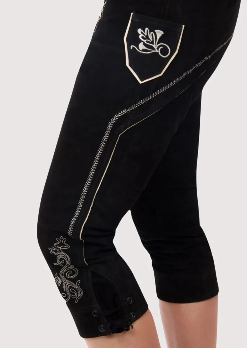 Women’s Black Suede Bundhosen