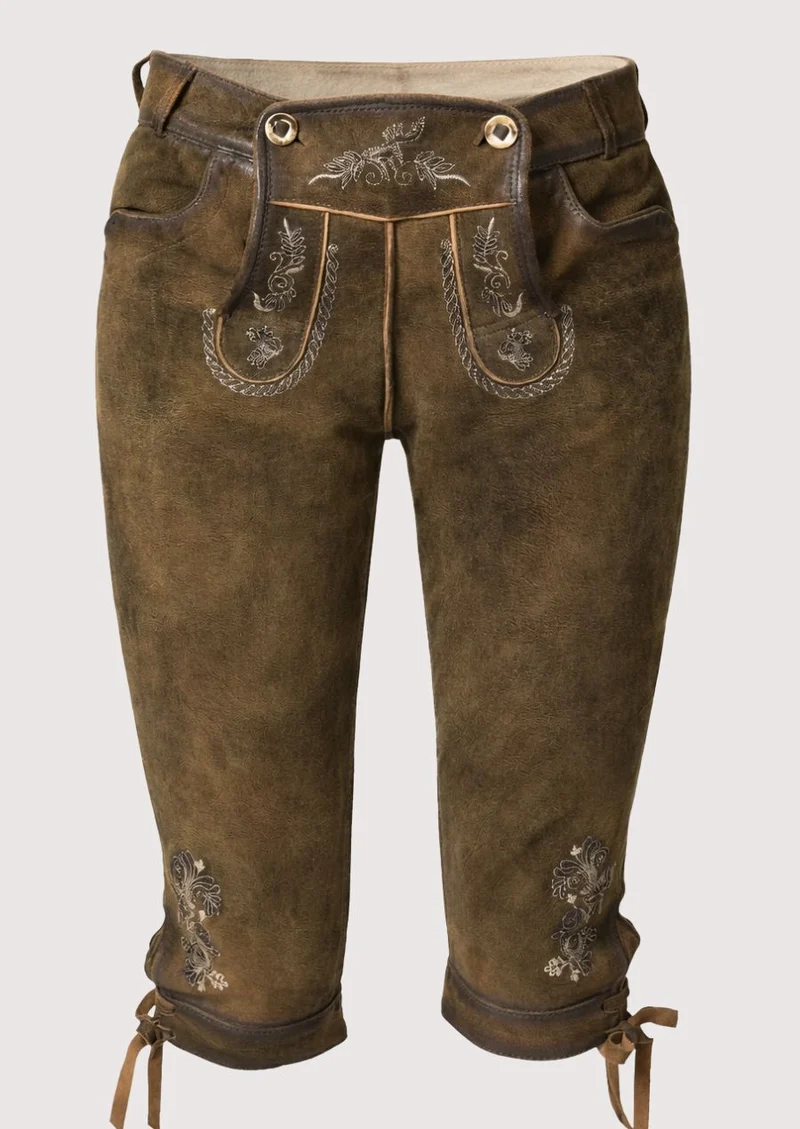 Womens Brown Suede Bundhosen