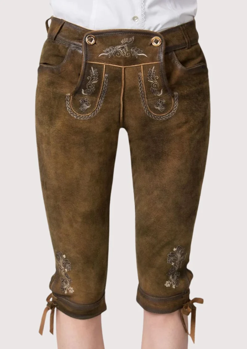 Womens Brown Suede Bundhosen