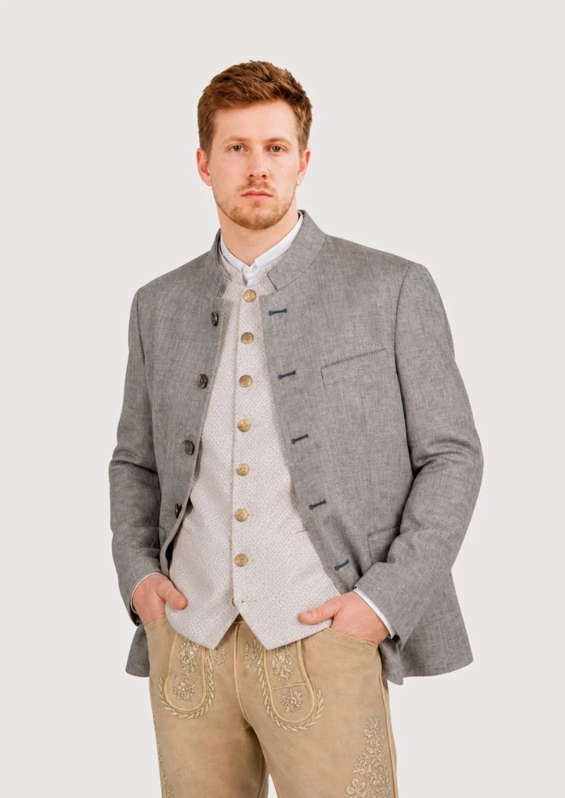 Mens Beige Trachten Jacket Fit