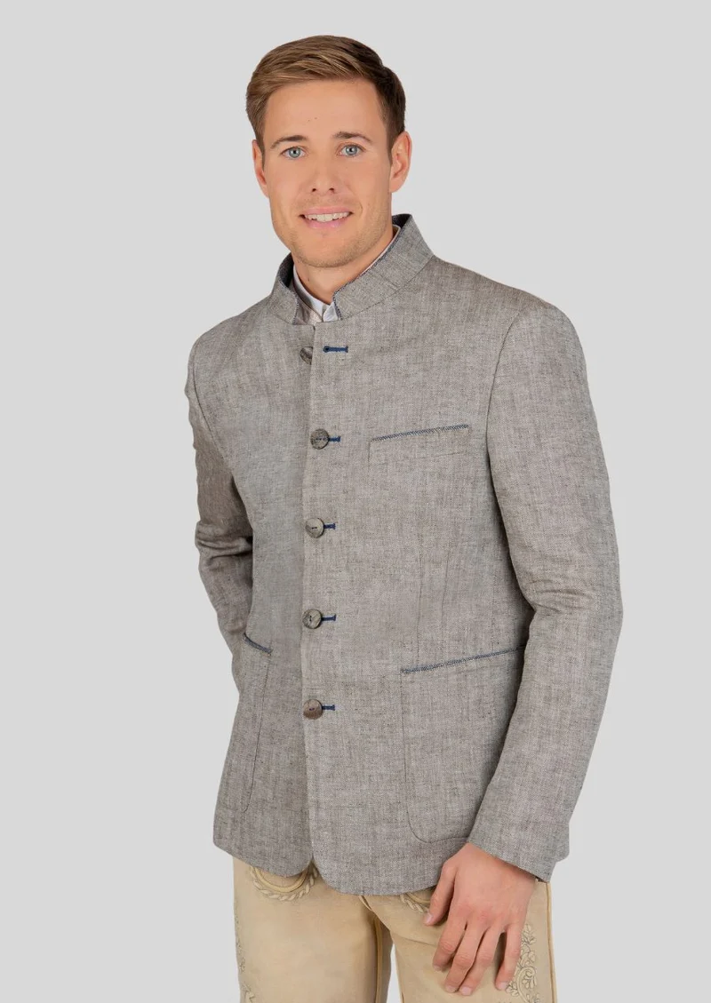 Mens Beige Trachten Jacket Fit