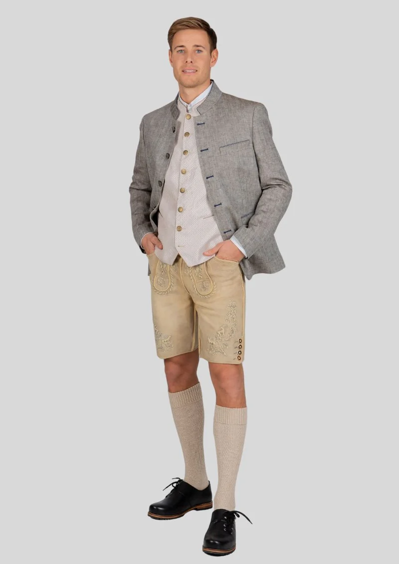 Mens Beige Trachten Jacket Fit