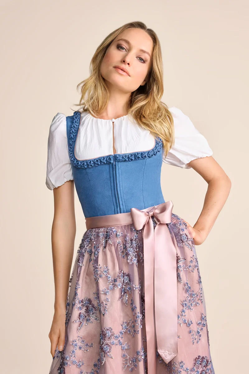 Kruger Midi Dirndl 2pc 60cm "Ola" blue (low stock)