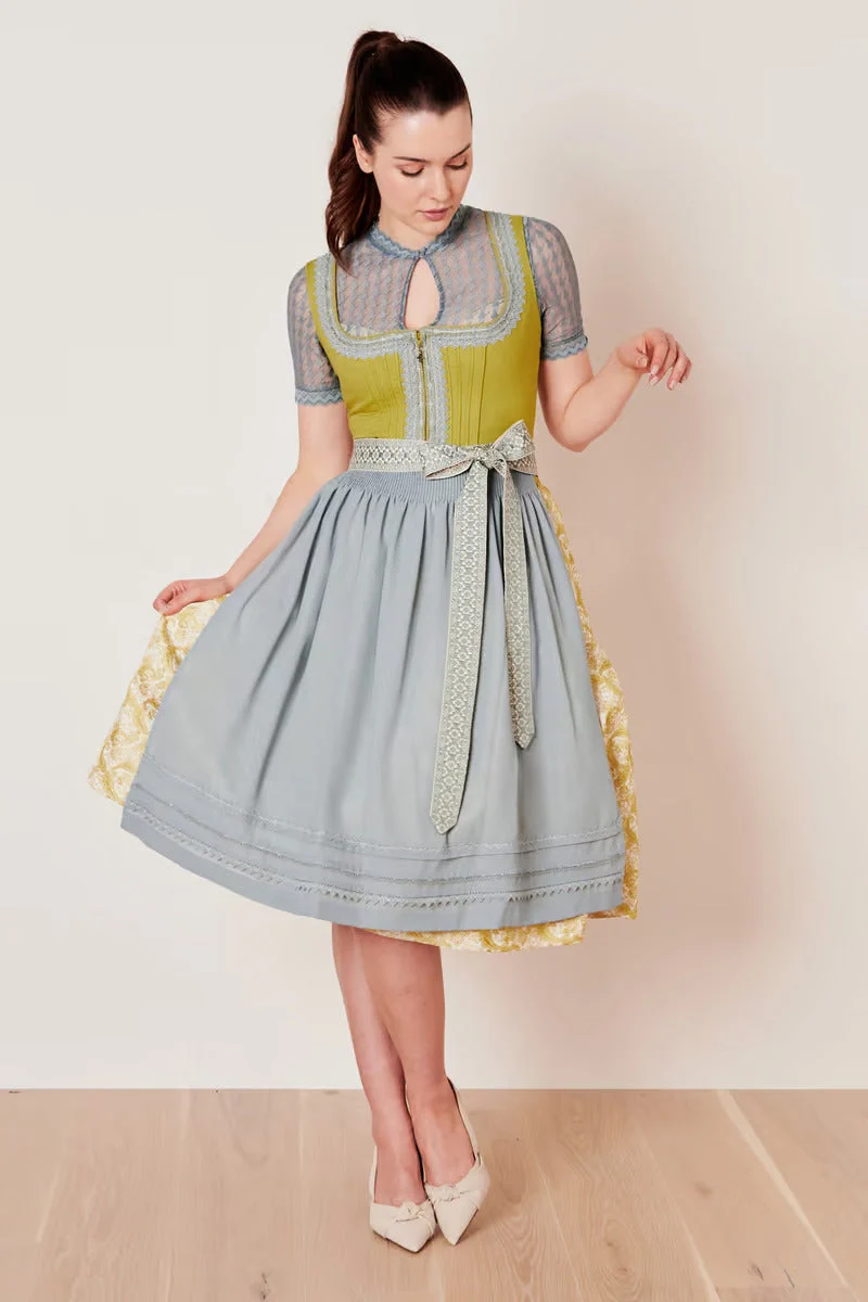Kruger Eltje Long Dirndl, Yellow — 70cm 2pc Set