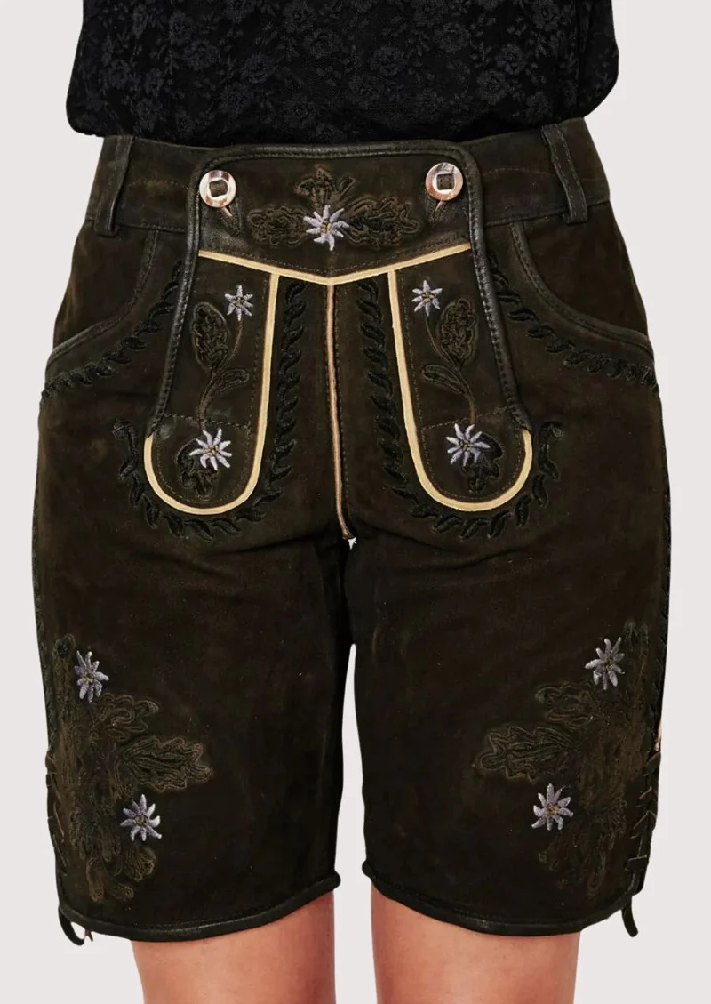 Women’s Black Alpine Lederhosen