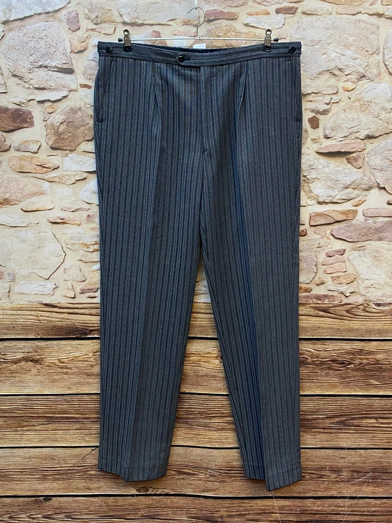 Vintage Stresemannhose grau-schwarz Herren Gr. 54