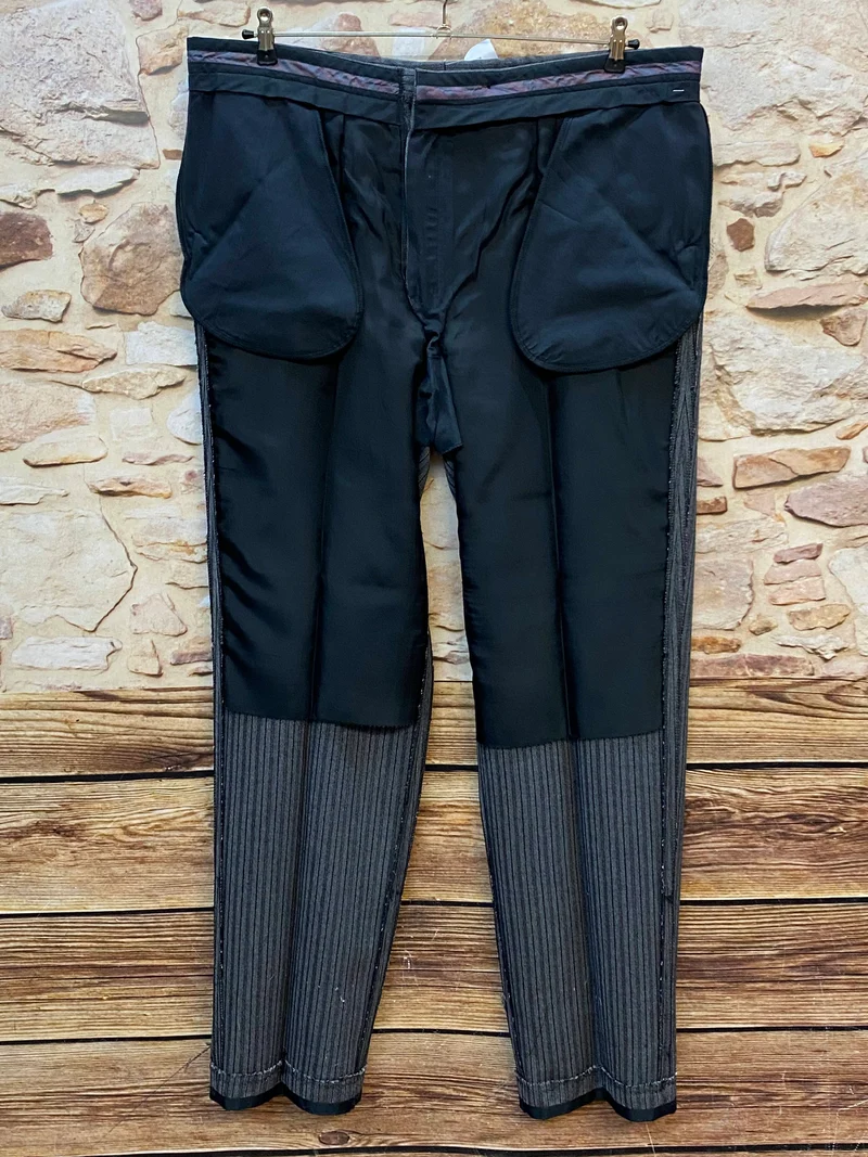 Vintage Stresemannhose grau-schwarz Herren Gr. 54