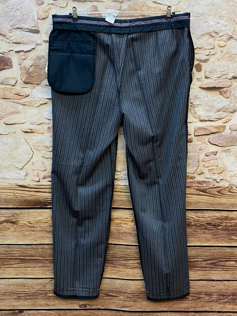 Vintage Stresemannhose grau-schwarz Herren Gr. 54