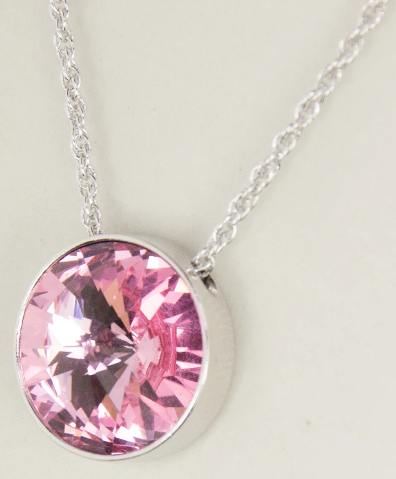 LUISIA® Halskette "Sinja" mit Premium Kristallen - 14 mm - Silber / Light Rose