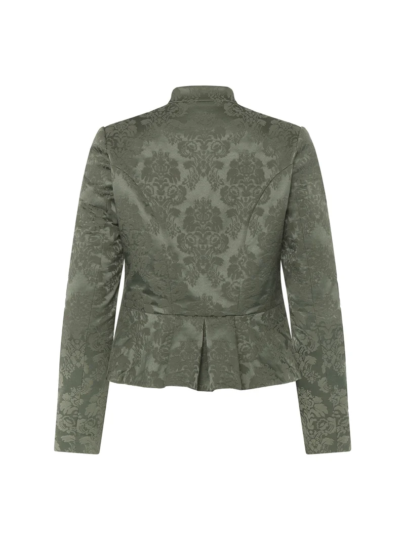 Jacquard-Jacke mit Stehkragen und Schösschen