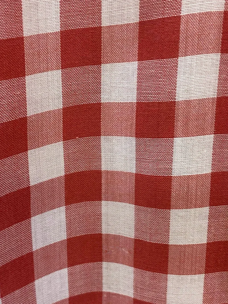 Vintage Trachtenhemd Herren Rot Weiß Großkariert – Größe 37