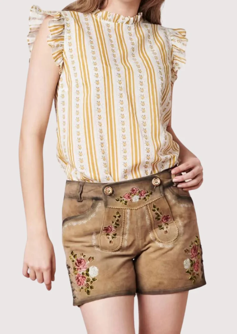 Women’s Beige Suede Lederhosen