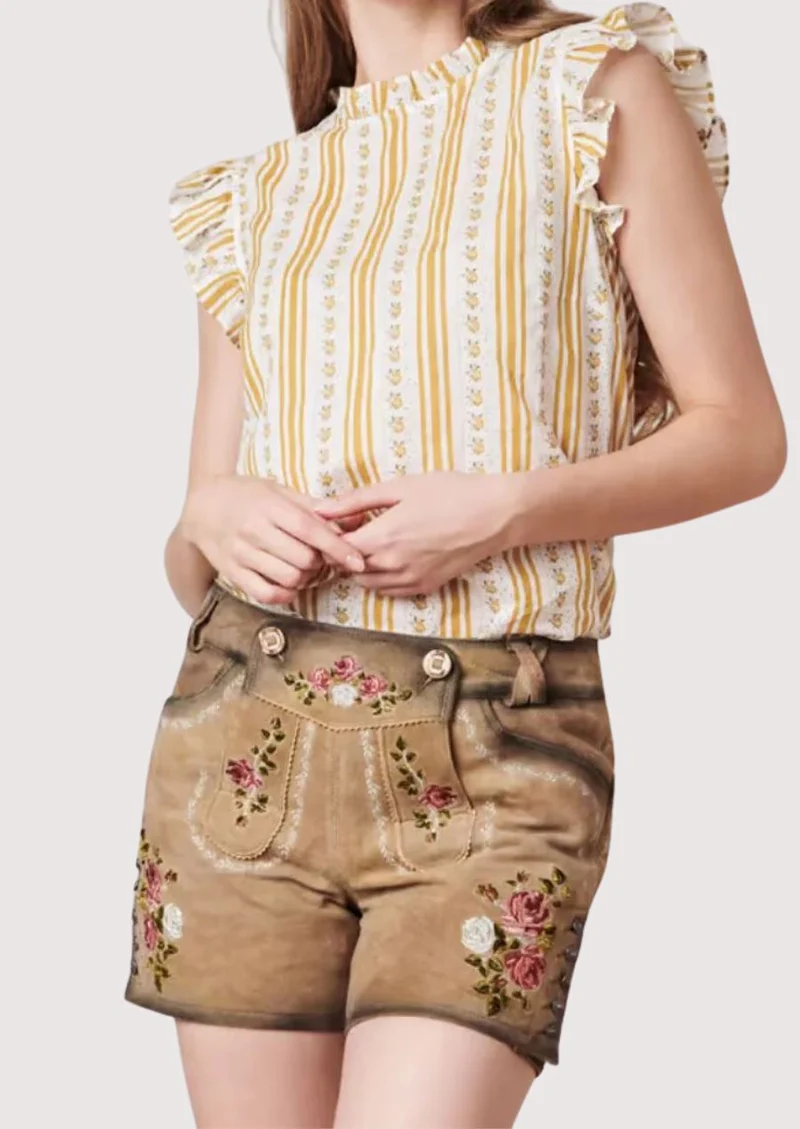 Women’s Beige Suede Lederhosen