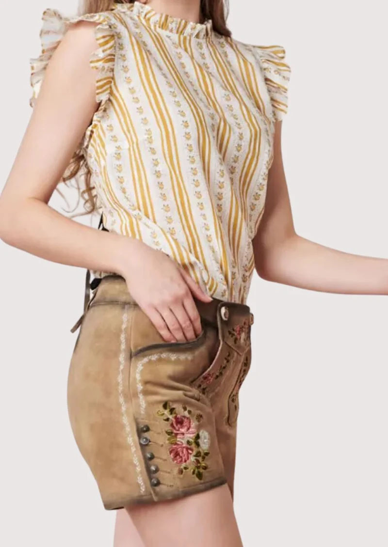 Women’s Beige Suede Lederhosen