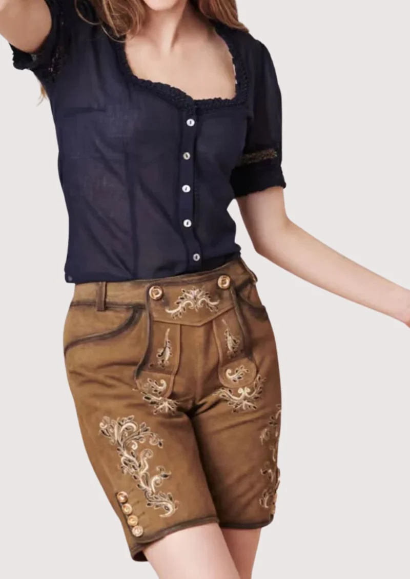 Women’s Golden Tan Lederhosen Fit