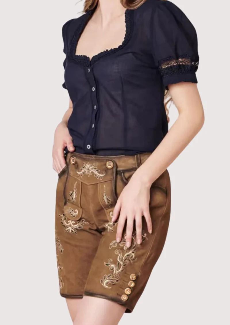 Women’s Golden Tan Lederhosen Fit