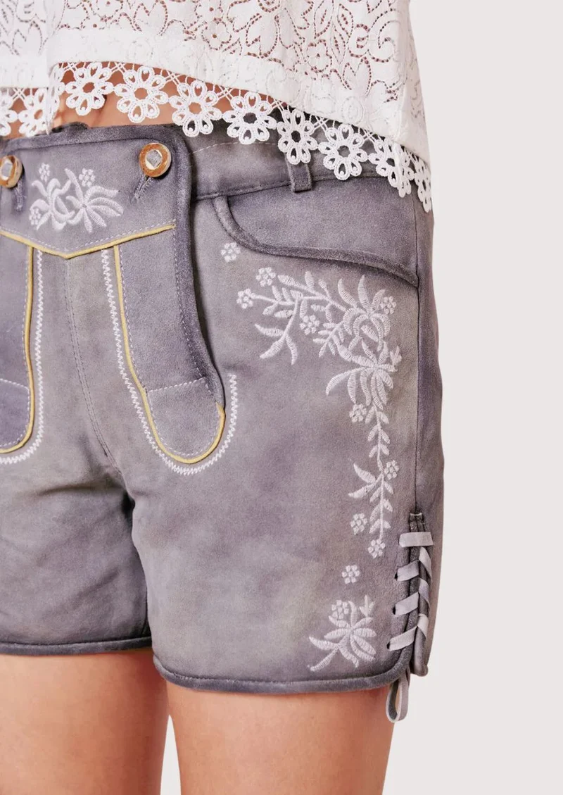 Women’s Grey Suede Lederhosen