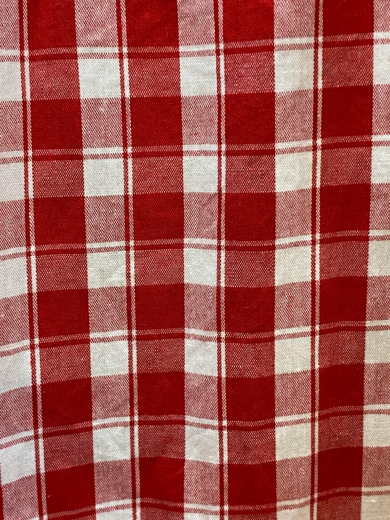 Vintage Trachtenhemd Herren Rot-Weiß Kariert Gr. 46