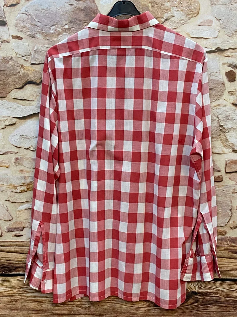 Vintage Trachtenhemd Herren Rot-Weiß Großkariert Gr. 43 – The Men’s Club Elsbach
