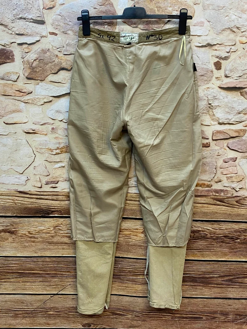 Vintage Damen Trachtenlederhose lang Olivbraun Gr. 42