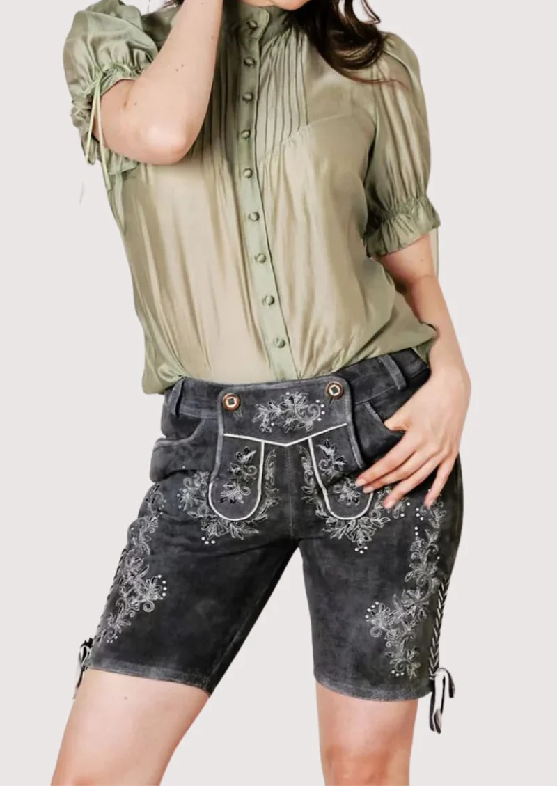 Women’s Charcoal Alpine Lederhosen