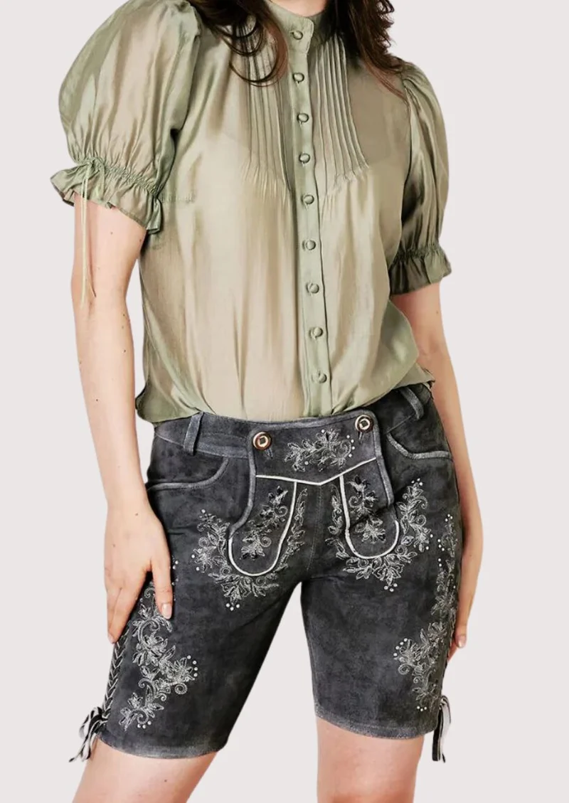 Women’s Charcoal Alpine Lederhosen