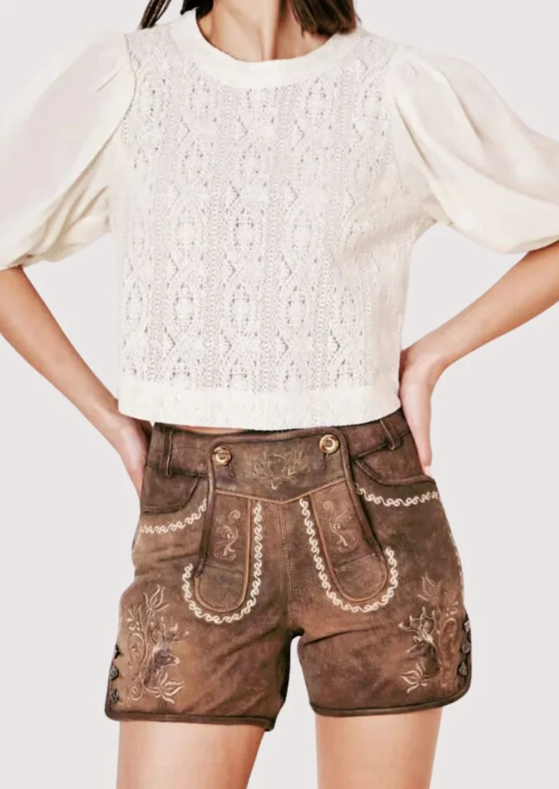 Women’s Bavarian Brown Lederhosen