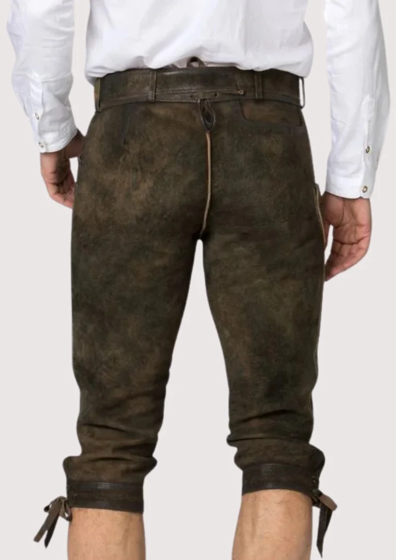 Men Bavarian Rustic Brown Bundhosen