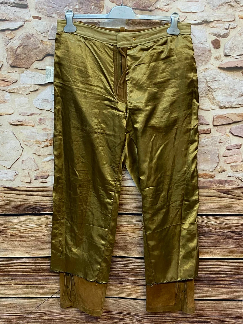 Vintage Trachten Lederhose Herren hellbraun lang Wildbock Echtleder Gr. 50