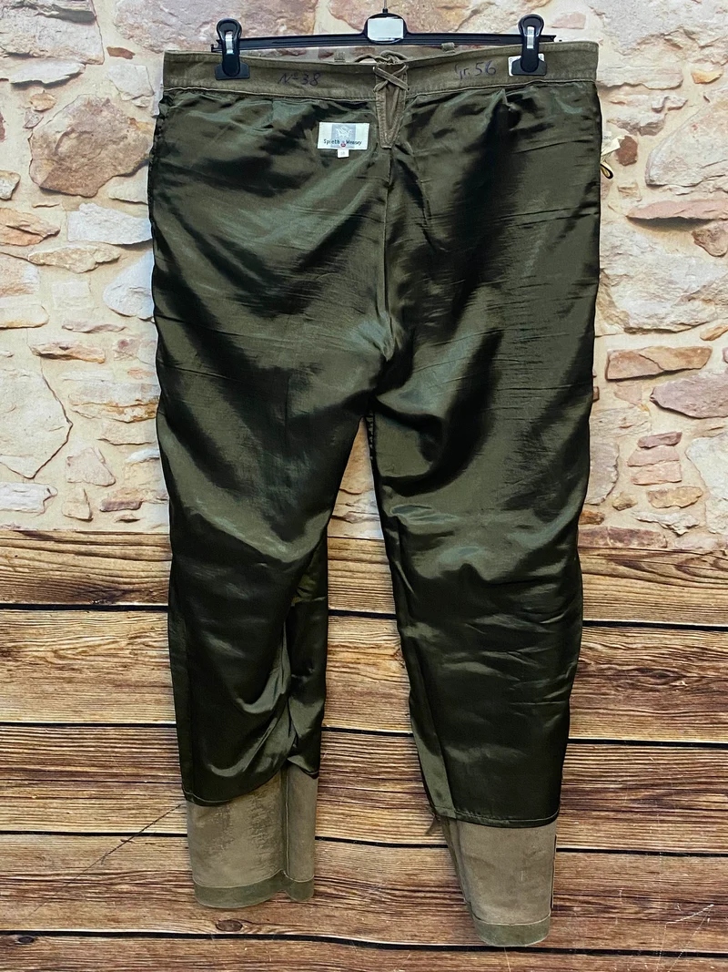 Vintage Trachten Lederhose Herren grün Gr. 56 Echtleder
