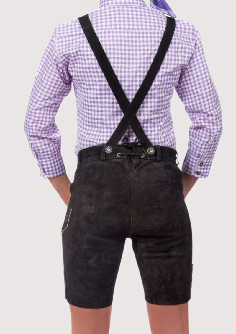Women’s Black Violet Lederhosen