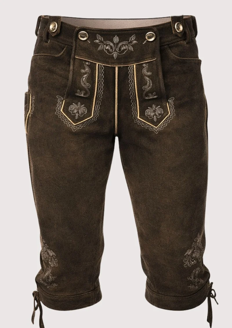 Mens Alpine Vintage Brown Bundhosen