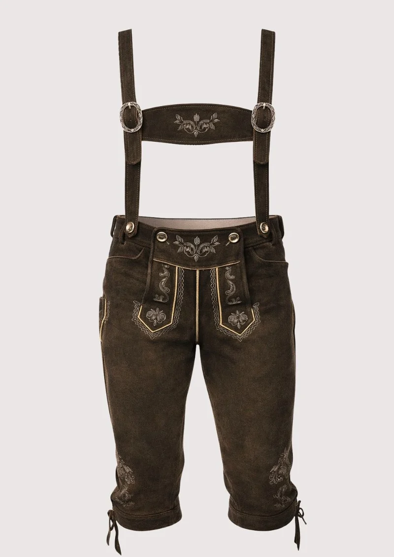 Mens Alpine Vintage Brown Bundhosen