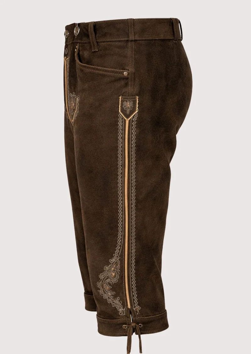 Mens Alpine Vintage Brown Bundhosen