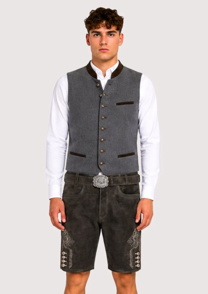 Men’s Black Leather Lederhosen