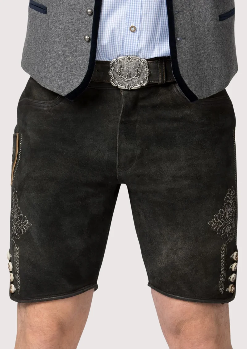Men’s Black Leather Lederhosen
