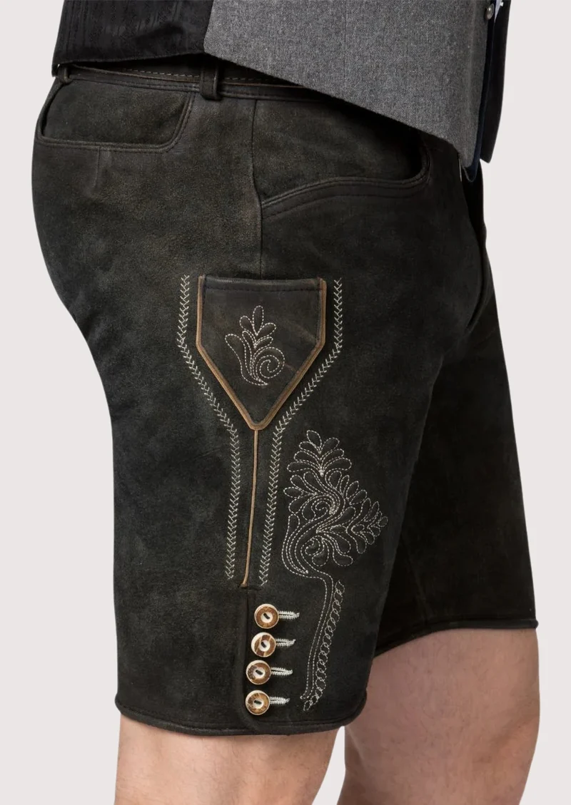 Men’s Black Leather Lederhosen