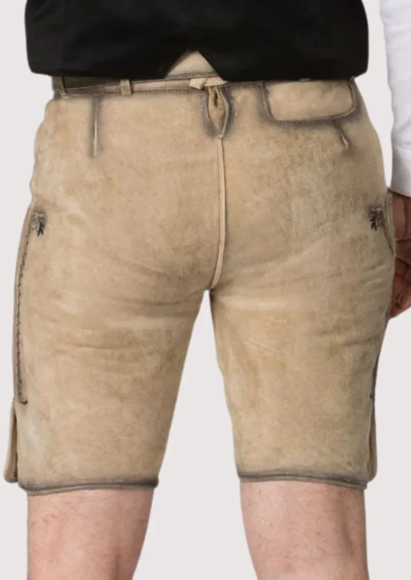 Mens Sandstone Bavarian Lederhosen