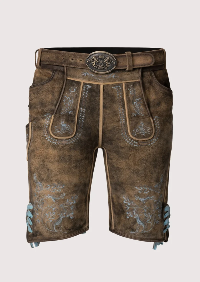 Mens Rustic Blue Stitch Lederhosen