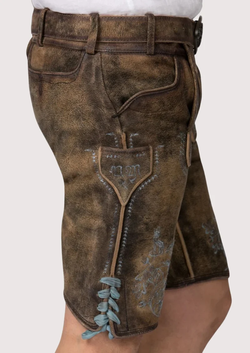 Mens Rustic Blue Stitch Lederhosen