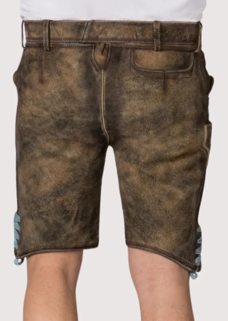 Mens Rustic Blue Stitch Lederhosen