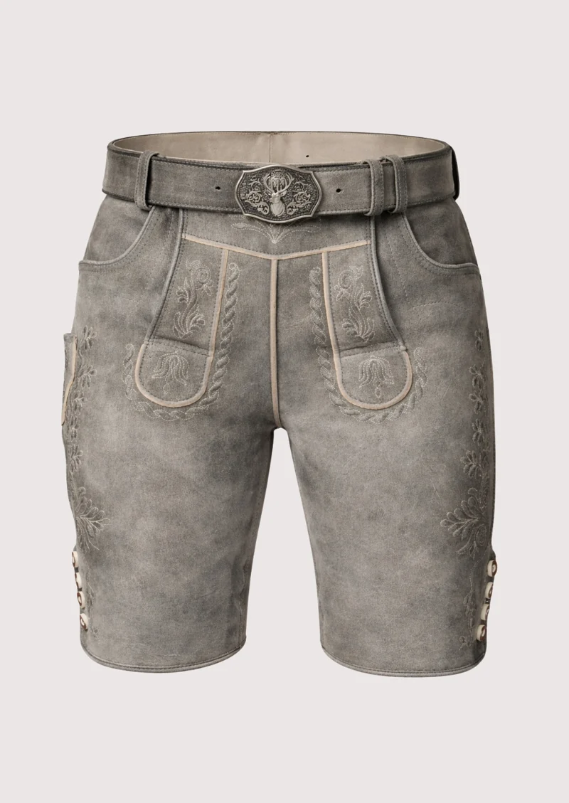 Men’s Grey Leather Lederhosen