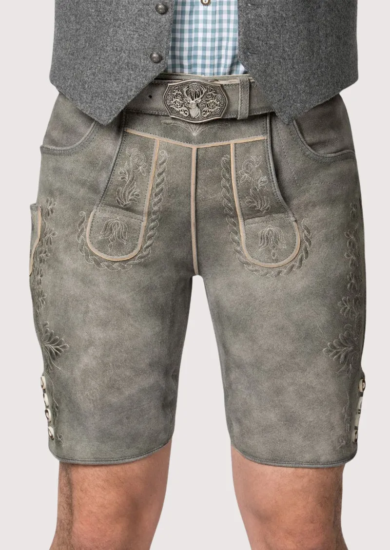 Men’s Grey Leather Lederhosen